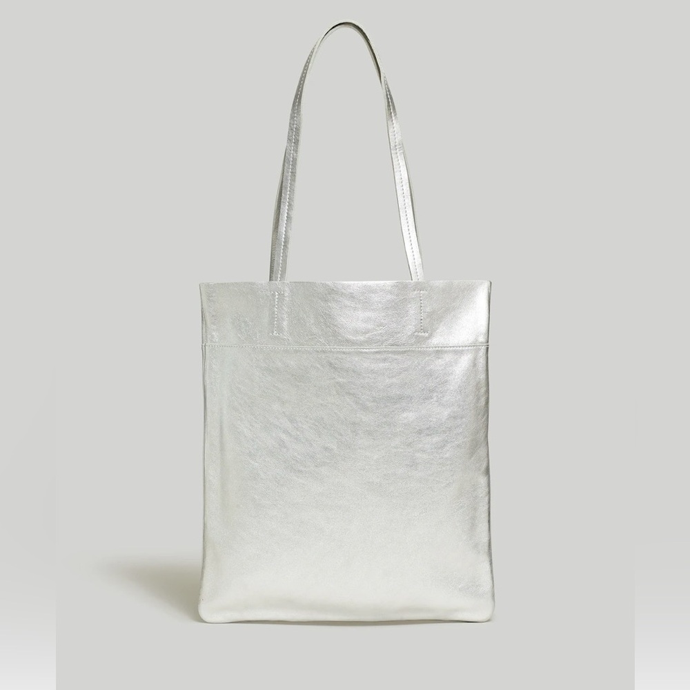 Madewell Silver Magazine Tote, brand new!